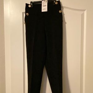 NWT Small Zara Black gold button pants